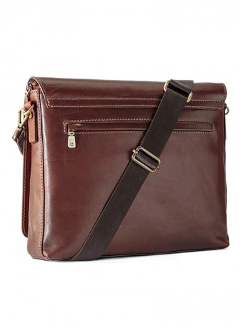 Statesman Leather Messenger Bag Brown