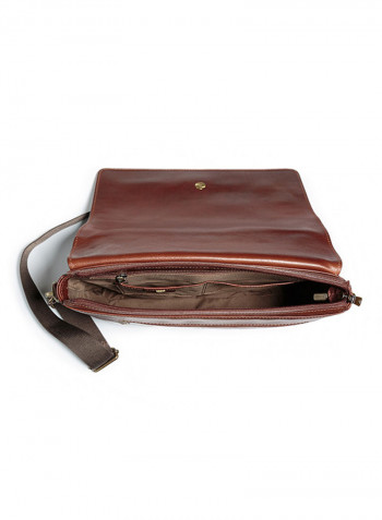 Statesman Leather Messenger Bag Brown