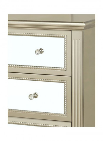 Hampton 7-Drawer Dresser With Mirror Gold/White 152x205x48centimeter