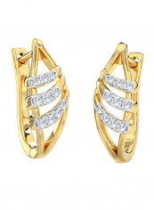 18K Gold Exquisite Design Amelia Clip Diamond Earring