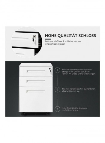 File Organizing Cabinet With Lock White