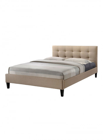 Hermosa Tufted Platform Contemporary Bed Without Mattress Beige Super King