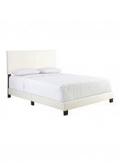 Zander Padded Platform Bed With Mattress White Queen