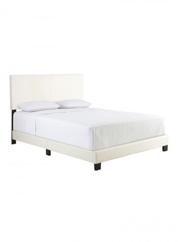 Zander Padded Platform Bed With Mattress White Queen