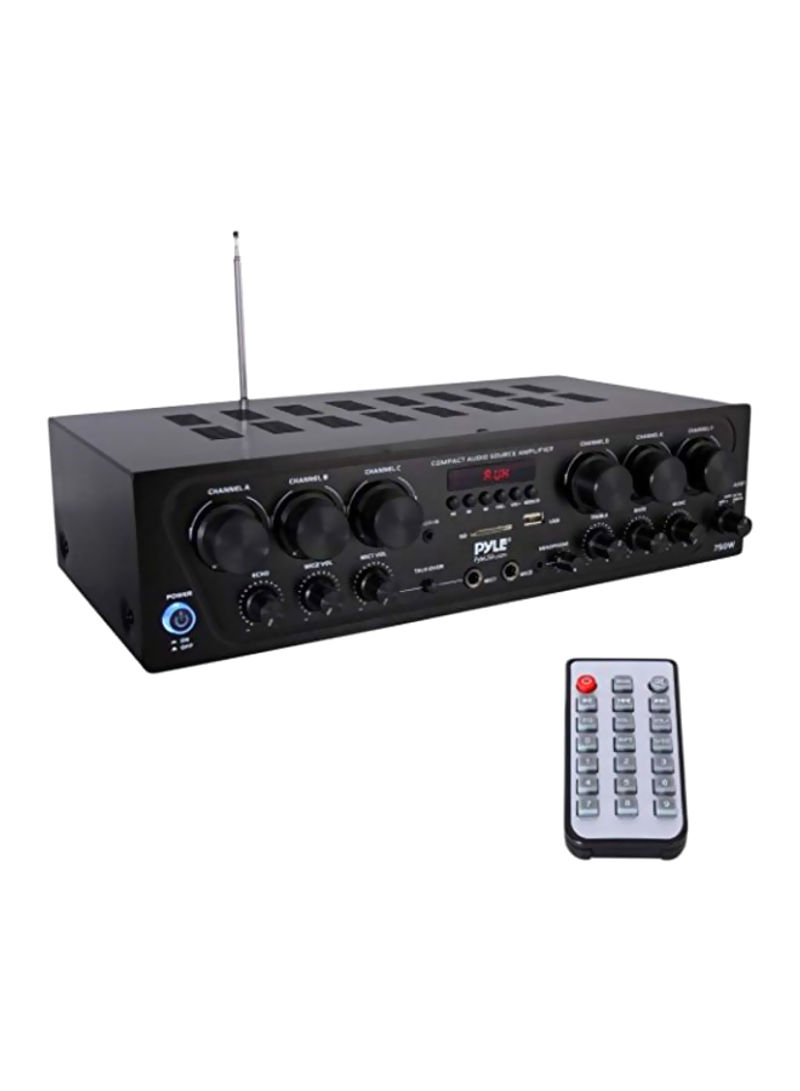 6-Channel Bluetooth Home Audio Amplifier PTA62BT Black