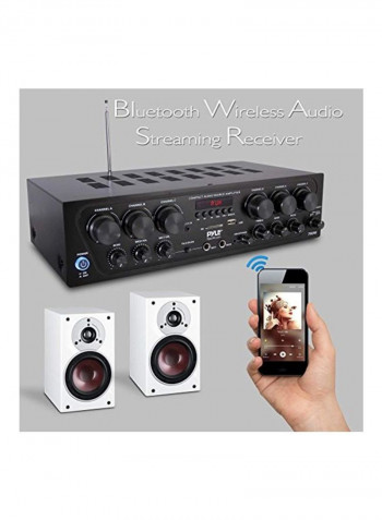 6-Channel Bluetooth Home Audio Amplifier PTA62BT Black