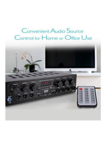 6-Channel Bluetooth Home Audio Amplifier PTA62BT Black