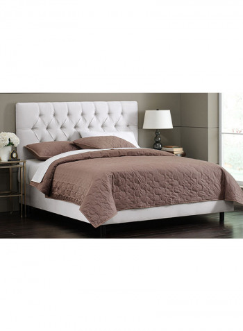 Velvet Tufted Bed With Mattress White Queen