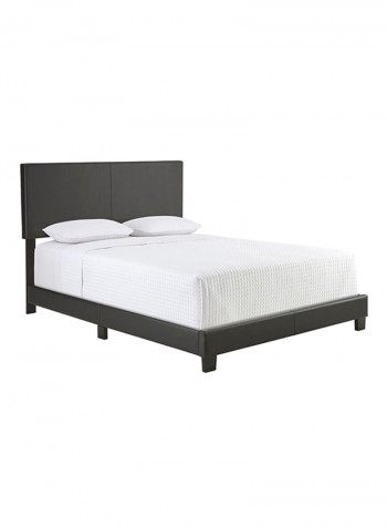 Zander Padded Platform Bed With Mattress Dark Grey/White Queen