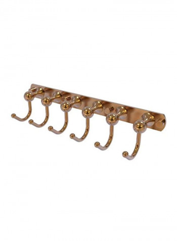 6 Position Tie and Belt Rack Decorative Hook Golden