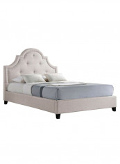 Modern Platform Bed Without Mattress Light Beige 180 x 200centimeter