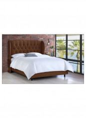 Tufted Upholstered Bed Without Mattress Brown 200 x 200centimeter