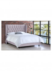 Tufted Upholstered Bed With Mattress Smoke 160 x 200centimeter