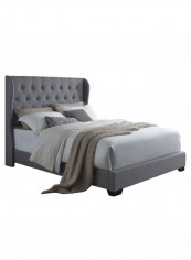 Wingback Bed Without Mattress Grey 200 x 200centimeter
