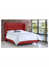 Tufted Upholstered Bed Without Mattress Red 200 x 200centimeter