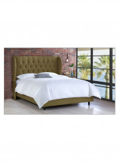Tufted Upholstered Bed Without Mattress Olive 200 x 200centimeter