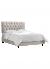 Tufted Bed Without Mattress Light Grey 200 x 200centimeter