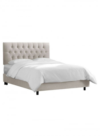 Tufted Bed Without Mattress Light Grey 200 x 200centimeter