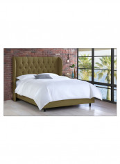Tufted Upholstered Bed With Mattress Olive 160 x 200centimeter