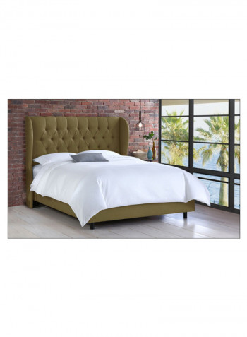 Tufted Upholstered Bed With Mattress Olive 160 x 200centimeter