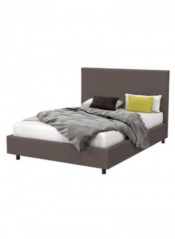 Upholstered Bed With Mattress Grey 160 x 200centimeter