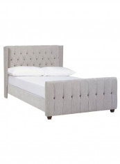 David Tufted Wingback Upholstered Bed With Mattress Grey 160 x 200centimeter
