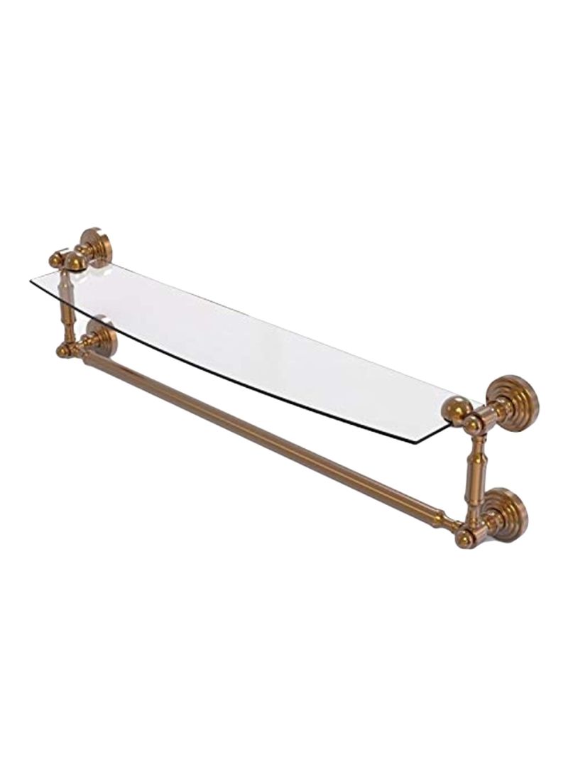 Glass Shelf With Towel Bar Clear/gold 24inch