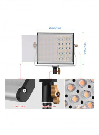 Portable Studio Photography And Video Shooting Light Panel Kit 23.2x19.8centimeter Black/Silver/Gold