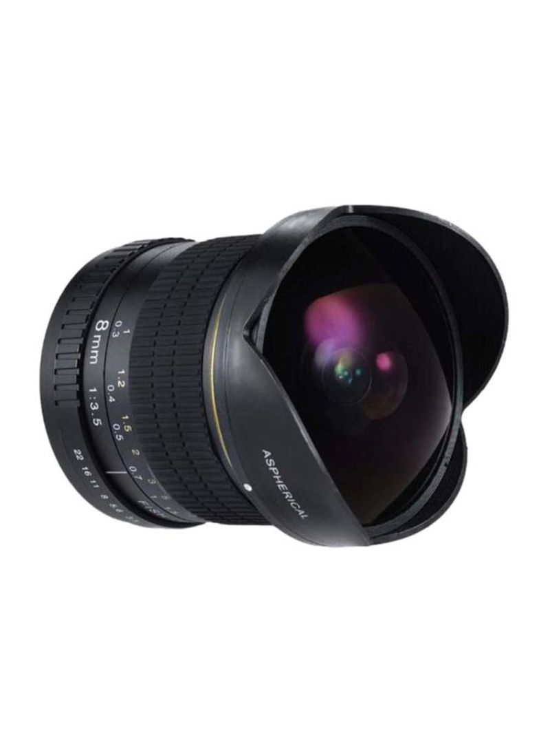Ultra HD Aspherical Circular Fisheye Lens 11.3x9x8cm Black