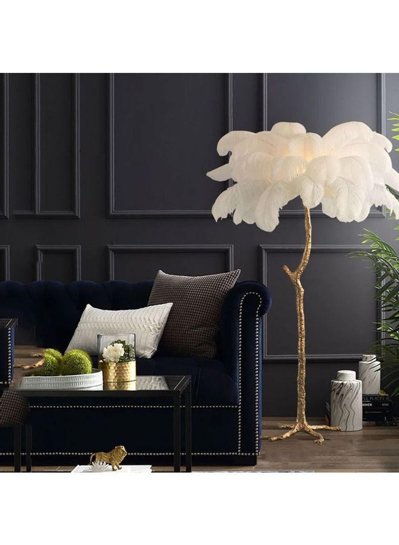Ostrich Feather Design Floor Lamp Warm White