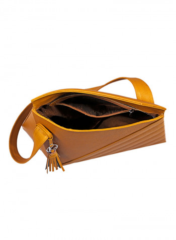 Rhetoric Italian Leather Hobo Bag Mustard لون مسطردة