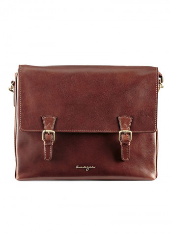 Statesman Leather Messenger Bag Brown