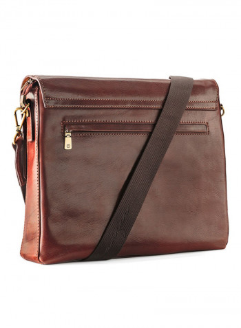 Statesman Leather Messenger Bag Brown