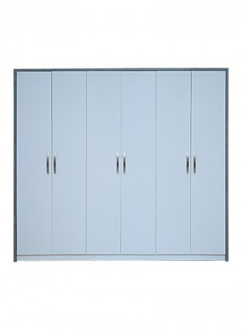 Angle(N) 6-Door Wardrobe Grey 236x210x56centimeter