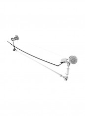 Dottingham Vanity Integrated Towel Bar Glass Shelf Matte White 24inch
