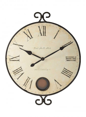 Magdalen Wall Clock Beige/Black 32.75x26.25inch