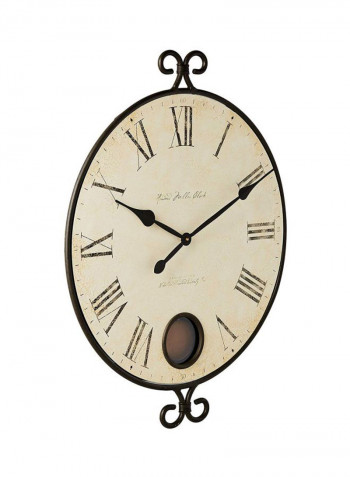 Magdalen Wall Clock Beige/Black 32.75x26.25inch