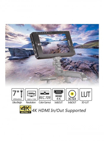 7 Inch FHD Video On-camera Field Touchscreen Monitor Black