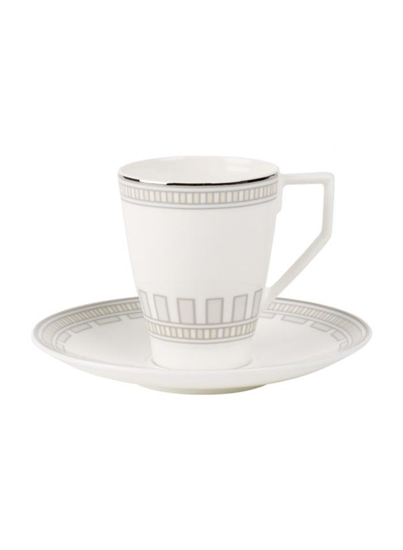 12-Piece La Classica Contura Tea Cup And Saucer Set White/Grey