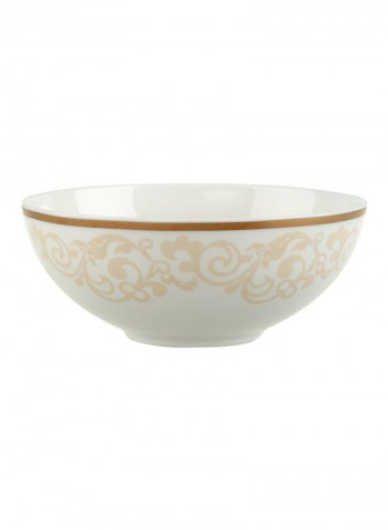 6-Piece Ivoire Bowl Set Off White/Brown 13centimeter