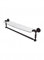 Integrated Towel Bar Glass Shelf Brown/Clear 24x5inch