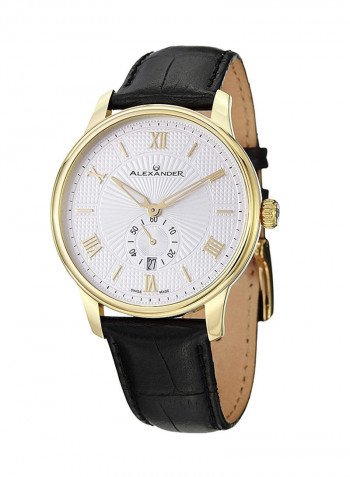 Men's Statesman Regalia Leather Analog Wrist Watch A102-03