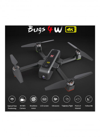 MJX B4W Drone Bugs 4W Brushless RC Drone with Camera 4K 5G WIFI FPV GPS Ultrasonic Optical Flow Positioning Drone Foldable Quadcopter Follow Me Drone with 3 Battery Handbag 31*12*23cm