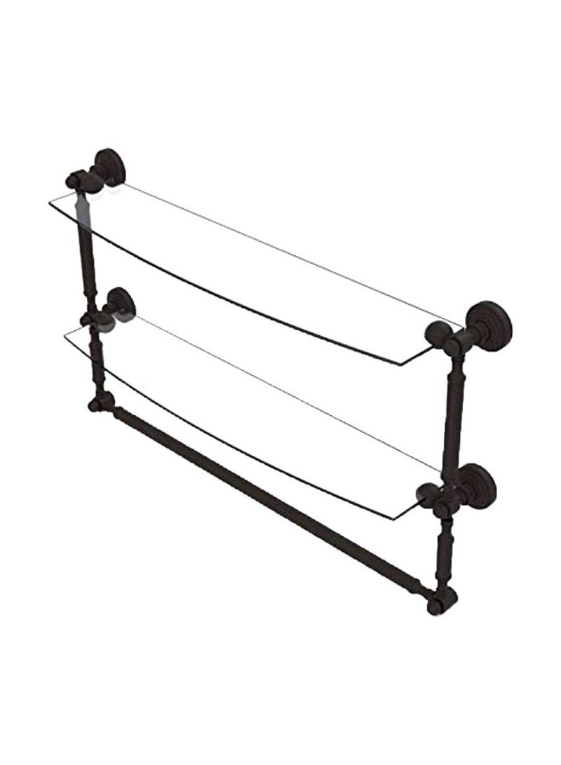Waverly Place Collection 2-tier Integrated Towel Bar Glass Shelf Black 24inch