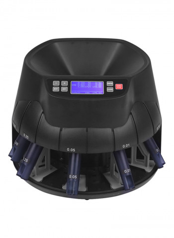 Electronic LED Display Coin Sorter Black