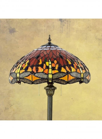 Retro Red Enamel Floor Lamp Multicolour 164 x 47 x 47centimeter