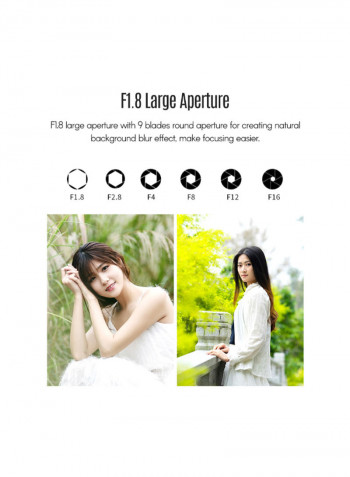 Professional Full-Frame Camera Prime Lens Black