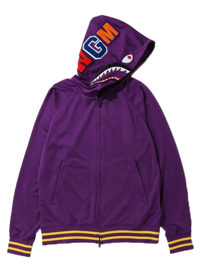Shark Jersey Full Zip Hoodie Purple