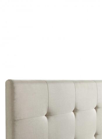 Upholstered Blind Tufted Bed With Mattress Beige/White Queen