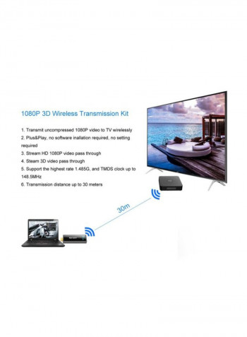 Wireless Audio Video Transmitter Black